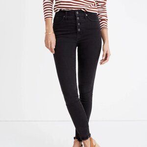 MADEWELL Women's 10" High-Rise Skinny Jeans Size 28P in Berkeley Black